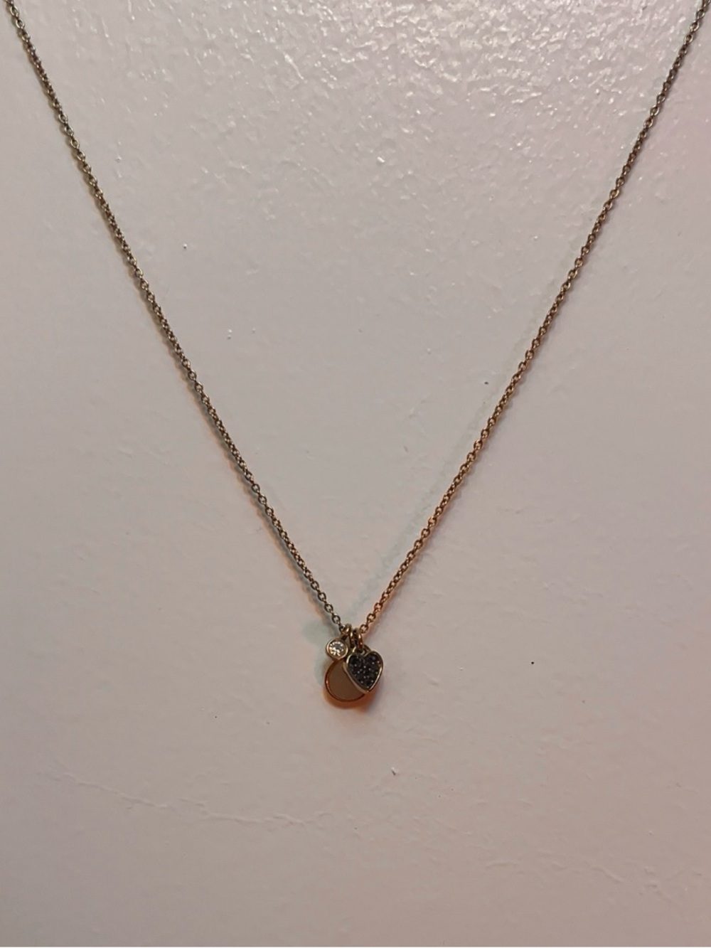 Fossil Gold-Tone Heart & Charm Pendant Necklace